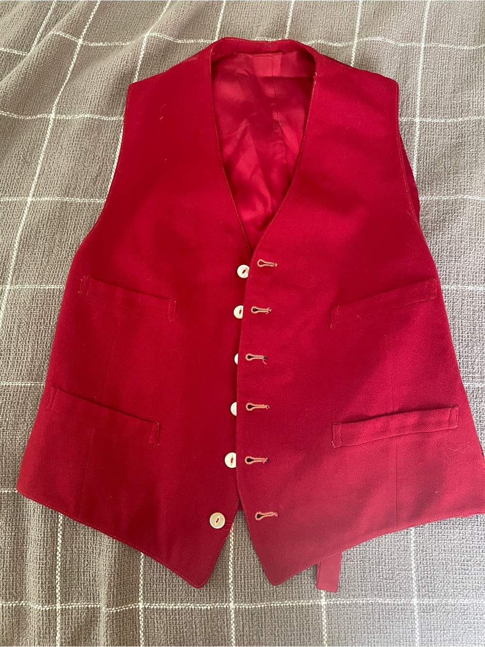 Classic Deep Red Button-Front Vest